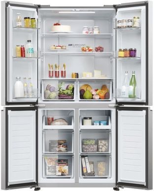 Haier Холодильник многодверный, 181.5x83.3х65, холод.отд.-311л, мороз.отд.-156л, 4дв., А+, NF, инв., дисплей, нерж HCR3818ENMM фото