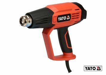 Фен технічний мережевий YATO: 1.6 кВт, 50-650&deg;C, 250-500л/хв, 2 режими, регулятор тем-ри+5насадок YT-82296 фото