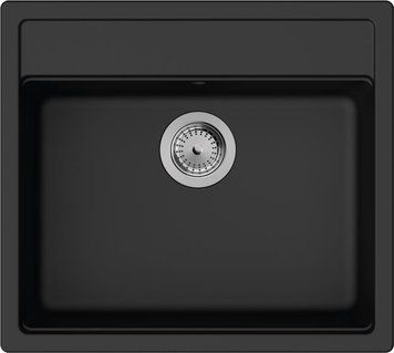 Мойка кухонная Hansgrohe S52, гранит, прямоуг., без крыла, 550х490х190мм, чаша- 1, встраиваемая, S520-F510, черный графит