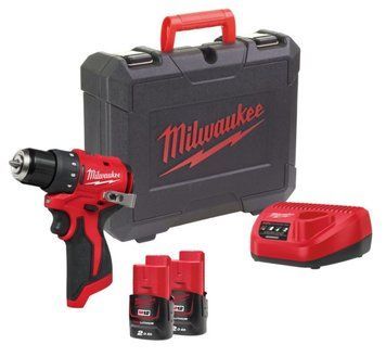 Дрель-шуруповерт аккумуляторная бесщеточная MILWAUKEE, M12 BLDDRC-202C, 40Нм (зарядное устройство С12, 2 аккумулятора М12 В2 2Ач, кл 4933499686 фото