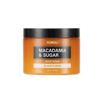 Скраб для тіла цукровий "Білий Мускус" Kundal Macadamia & Sugar Body Scrub White Musk 550gr