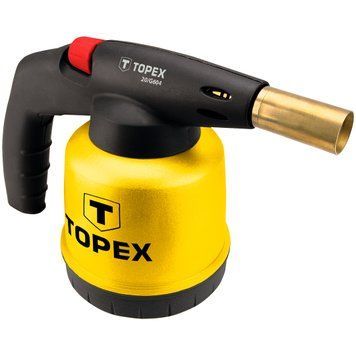 Газовая паяльная лампа TOPEX 44E140 для баллонов 190 г, 1.9 кВт, пьезоподжиг, 1350&deg;C