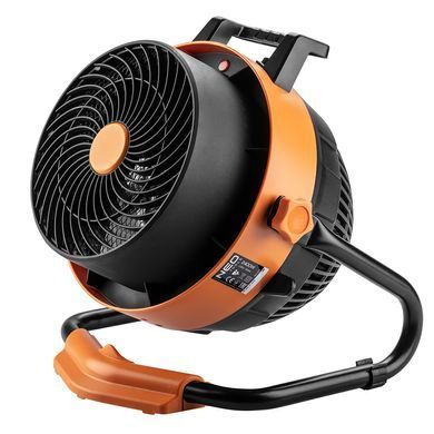 Теплова гармата електрична Neo Tools , 2в1 з функцією вентилятора, 2.4кВт, 35-50м кв, 460м куб/год, цифрове регулювання, чорний (330960)