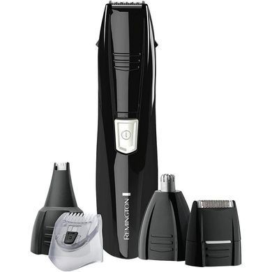 Remington Триммер Pilot all in one kit для бороды, усов, носа и тела, ААх2, насадок-4, сталь, черный