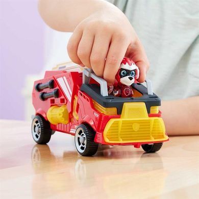Ігровий набір Paw Patrol Щенячий патруль у кіно 2 Рятувальний автомобіль-трансформер із водієм Маршалом (SM17776/6481) dt_85803 фото