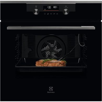Electrolux Духова шафа електрична, 72л, A+, пара, дисплей, конвекція, піроліз, телескопічні напрямні, чорний KODDP77H фото