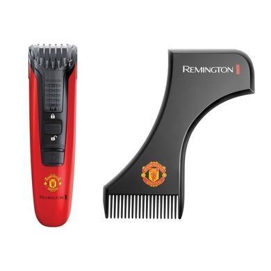 Remington Триммер Beard Boss Manchester United для бороды и усов, акум., роторный мотор, насадок-1, сталь, красный