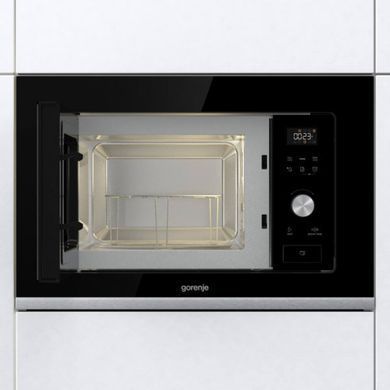 Gorenje Мікрохвильова піч вбудовувана, 20л, електр. управл., 800Вт, гриль, дисплей, чорний (373328) BMX201AG1BG фото