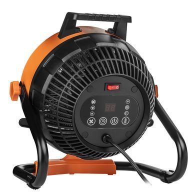 Теплова гармата електрична Neo Tools , 2в1 з функцією вентилятора, 2.4кВт, 35-50м кв, 460м куб/год, цифрове регулювання, чорний (330960)