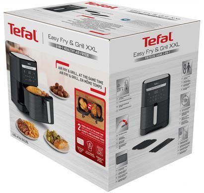 Tefal Мультипіч EasyFry&Grill XXL, 1830Вт, чаша-6.5л, сенсорне керув., 8 програм, пластик, чорний (376873) EY801815 фото