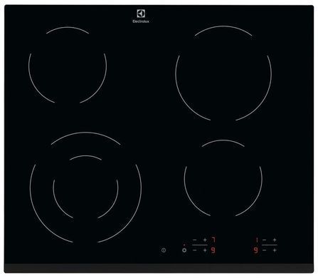 Electrolux Варильна поверхня електрична склокерамічна, 60см, чорний (370102) EHF6241FOK фото