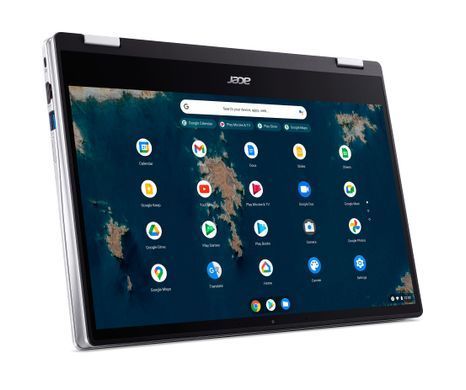 Acer Ноутбук Chromebook Spin CP314-1HN 14" FHD IPS, Intel C N4500, 8GB, F128GB, UMA, ChromeOS, сріблястий (373207) NX.AZ3EU.001 фото