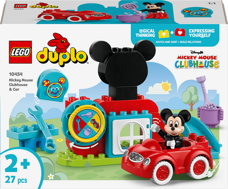 Конструктор LEGO DUPLO Disney Міккі Маус Клубний будинок і автомобіль 27 деталей (10454)