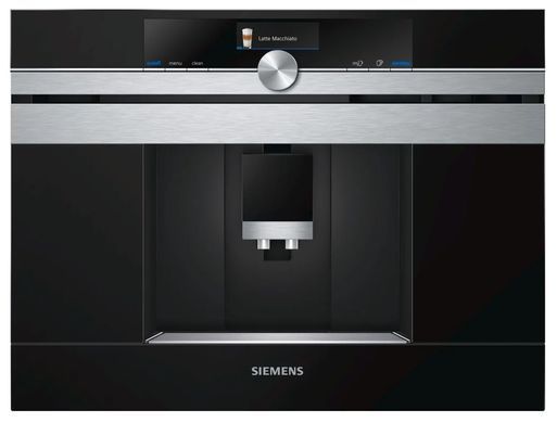 Siemens Кавомашина вбудовувана, 2.4л, зерно+мелена, автомат.капуч, LED-дисплей, авторецептів -29, чорний (364163) CT718L1B0 фото