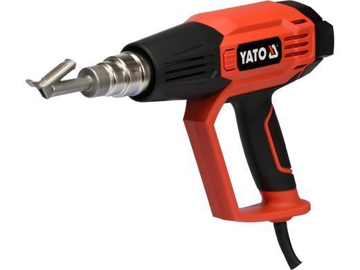 Фен технічний мережевий YATO: 1.6 кВт, 50-650&deg;C, 250-500л/хв, 2 режими, регулятор тем-ри+5насадок YT-82296 фото