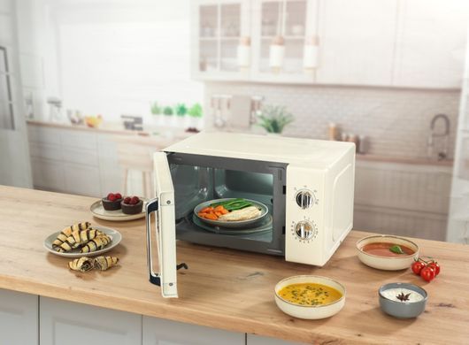 Мікрохвильова піч Gorenje, 20л, мех. керув., 700Вт, гриль, бежевий (390667) MO20E1HRL фото