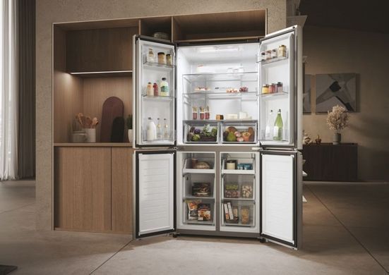 Haier Холодильник многодверный, 181.5x83.3х65, холод.отд.-311л, мороз.отд.-156л, 4дв., А+, NF, инв., дисплей, нерж HCR3818ENMM фото