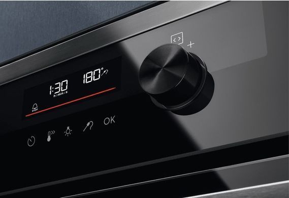 Electrolux Духова шафа електрична, 72л, A+, пара, дисплей, конвекція, піроліз, телескопічні напрямні, чорний KODDP77H фото