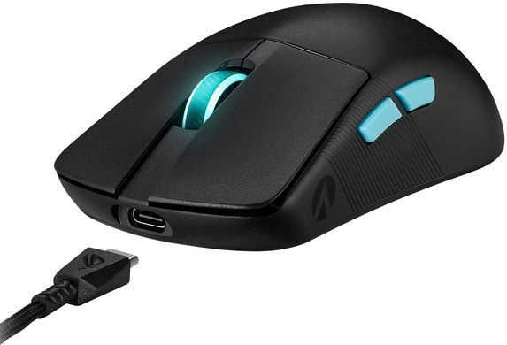 ASUS Миша ROG Harpe Ace Aim Lab Edition, RGB, USB-A/WL/BT, чорний (360910) 90MP02W0-BMUA00 фото
