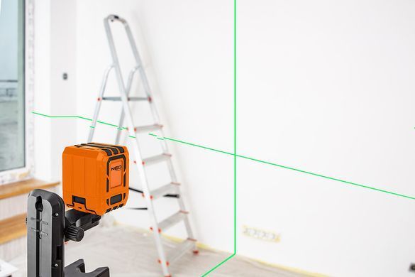 Лазерний хрест NEO TOOLS 75-143, 30 м, зелений промінь, з кейсом та магнітним тримачем