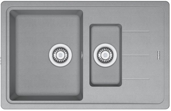 Мойка кухонная Franke Basis, фрагранит, прямоуг., с крылом, 780х500х200мм, чаша- 1.5, накладная, BFG 651-78, серый камень