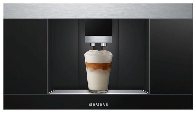 Siemens Кавомашина вбудовувана, 2.4л, зерно+мелена, автомат.капуч, LED-дисплей, авторецептів -29, чорний (364163) CT718L1B0 фото