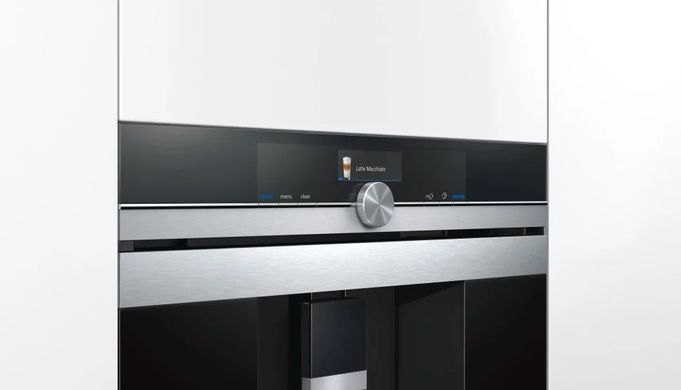 Siemens Кавомашина вбудовувана, 2.4л, зерно+мелена, автомат.капуч, LED-дисплей, авторецептів -29, чорний (364163) CT718L1B0 фото