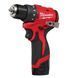 Дрель-шуруповерт аккумуляторная бесщеточная MILWAUKEE, M12 BLDDRC-202C, 40Нм (зарядное устройство С12, 2 аккумулятора М12 В2 2Ач, кл 4933499686