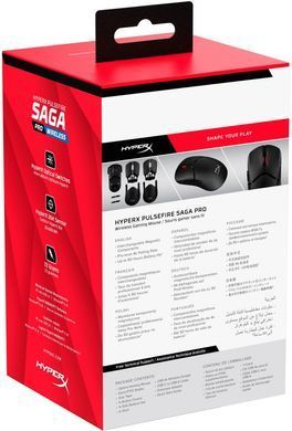 Миша HyperX Pulsefire SAGA PRO, RGB, USB-A/WL/BT, чорний (388532) A2PB2AA фото
