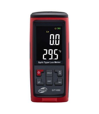 Люксметр + термометр (вимірювач рівня освітленості) Bluetooth BENETECH GT1050
