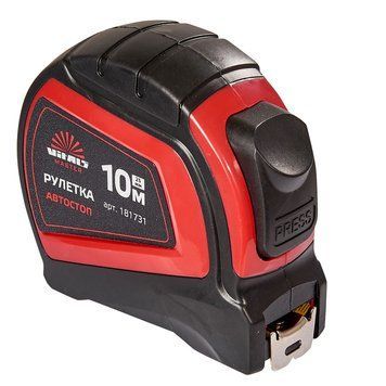 Рулетка 10 м &times; 25 мм автостоп Vitals Master V181731 фото