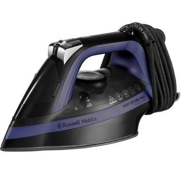 Russell Hobbs Праска Easy Store Pro, 2400Вт, 320мл, паровий удар -200гр, постійна пара - 50гр, зберігання шнура, керам. підошва, чорно-синій (371136) 26731-56 фото