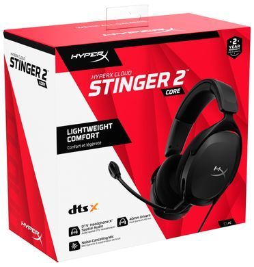 Гарнітура ігрова HyperX Cloud Stinger 2 Core, mini-jack/dual 3.5мм, 2м/0.15м, чорний (362230) 683L9AA фото