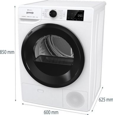 Gorenje Сушильная машина тепловой насос, 9кг, A++, 60см, дисплей, 16 программ, Wi-Fi, белый DPNE92GNLWIFI фото