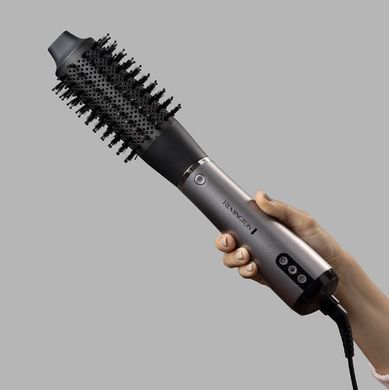 Remington Фен-щітка ProLuxe You Adaptive, 1000Вт, 3 режими, іонізація, хол. обдув, кераміка, сірий (362804) AS9880 фото