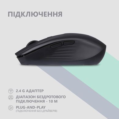 2E Миша MF270 Silent Rechargeable WL Black (360388) 2E-MF270WBK фото
