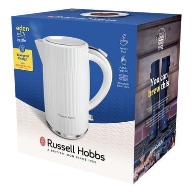 Russell Hobbs Електрочайник Eden, 1.7л, нержавіюча сталь, пластик, білий (382624) 27360-70 фото