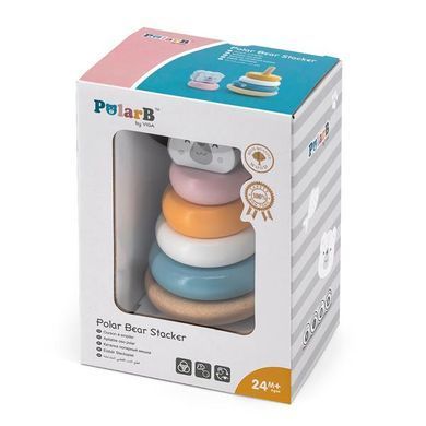 Дерев'яна пірамідка PolarB Білий ведмедик-неваляшка (44005) dt_2450 фото