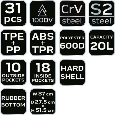 Рюкзак электрика Neo Tools 01-313 31 предмет 01-313 фото