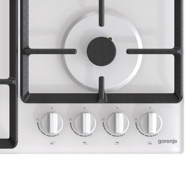 Gorenje Варочная поверхность газ на стекле, 60см, чугун, белый GTW641EW фото