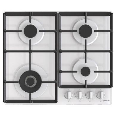 Gorenje Варочная поверхность газ на стекле, 60см, чугун, белый GTW641EW фото