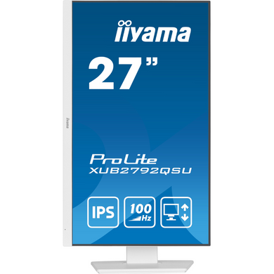 27" 16:9 IPS РК монітор, 2560х1440, 0.4 мс (MPRT), 100 Гц, FreeSync, 1xHDMI/1xDP/4xUSB 3.2, SP 2x2 В IIYAMA XUB2792QSU-W6 3724094 фото