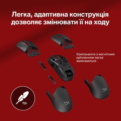 Миша HyperX Pulsefire SAGA PRO, RGB, USB-A/WL/BT, чорний (388532) A2PB2AA фото