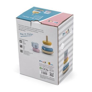 Дерев'яна пірамідка PolarB Білий ведмедик-неваляшка (44005) dt_2450 фото