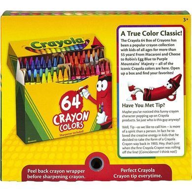 Набір воскової крейди Crayola Crayons 64 кольри (52-6448) dt_28904 фото