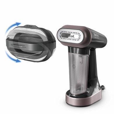 Відпарювач Tefal компактний Pure Force 3в1, 1800Вт, 180мл, постійна пара - 35гр, керам. підошва, чорно-рожевий (389423) DT8765E0 фото