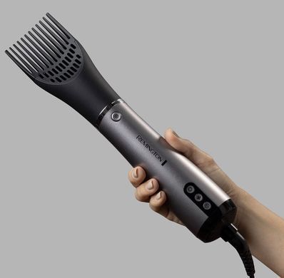 Remington Фен-щітка ProLuxe You Adaptive, 1000Вт, 3 режими, іонізація, хол. обдув, кераміка, сірий (362804) AS9880 фото