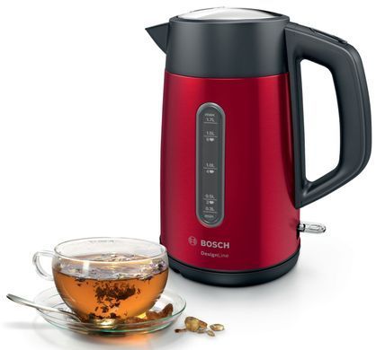 Електрочайник Bosch 1.7л, метал, червоний (361532) TWK4P434 фото