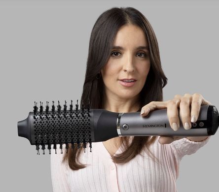 Remington Фен-щітка ProLuxe You Adaptive, 1000Вт, 3 режими, іонізація, хол. обдув, кераміка, сірий (362804) AS9880 фото