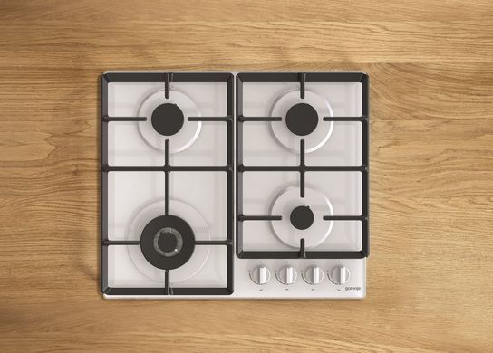 Gorenje Варочная поверхность газ на стекле, 60см, чугун, белый GTW641EW фото